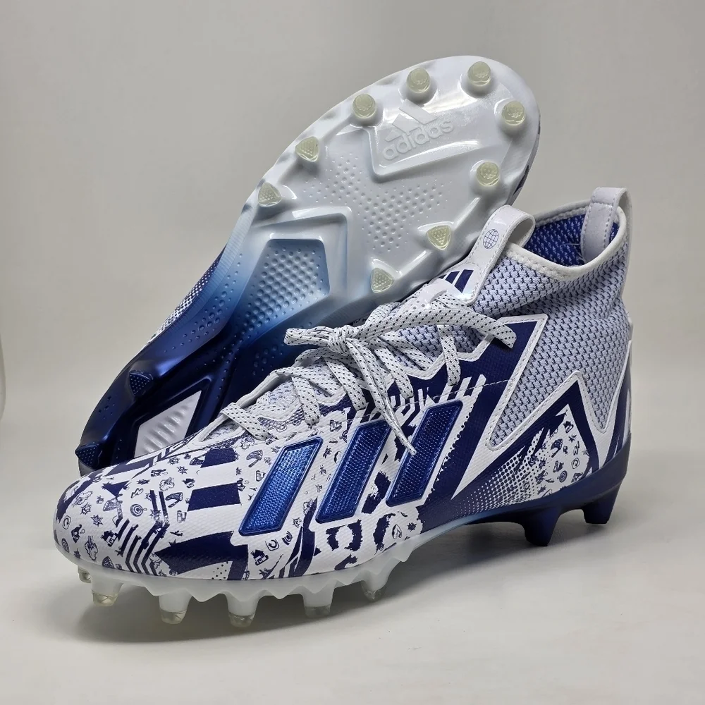Adidas Freak 23 7v7 SMU Football Cleats White Blue GW4167 Men's Size 16 New